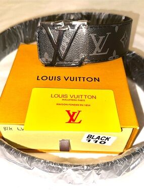 Louis Vuitton Black Monogram LV Buckle Belt